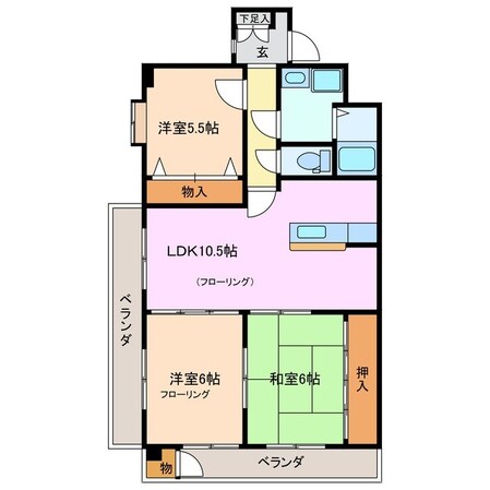 富田浜駅 徒歩5分 1階の物件間取画像